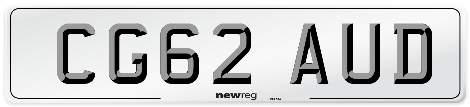 CG62 AUD Number Plate from New Reg